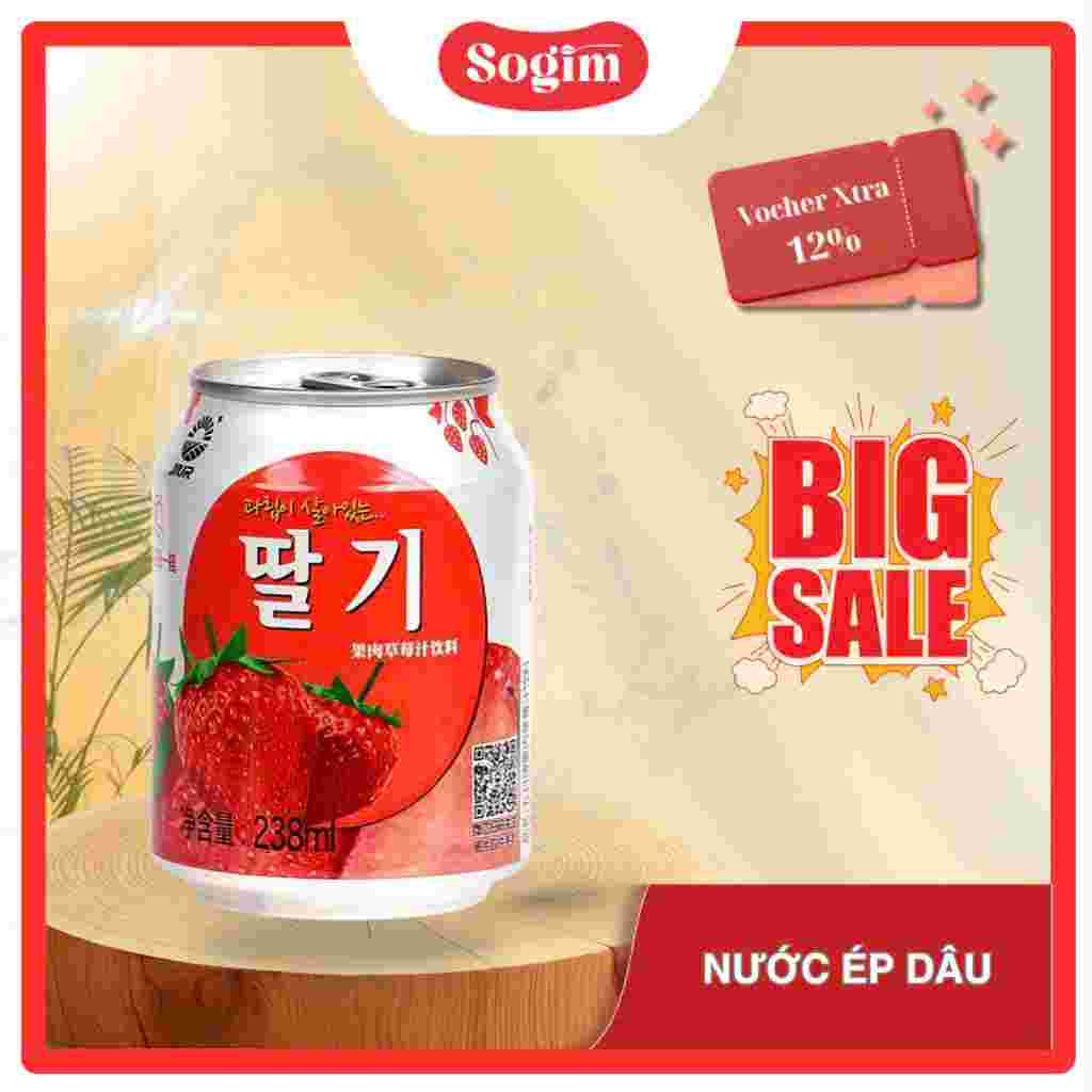 NƯỚC DÂU JIUR dạng lon 238ml/Lon